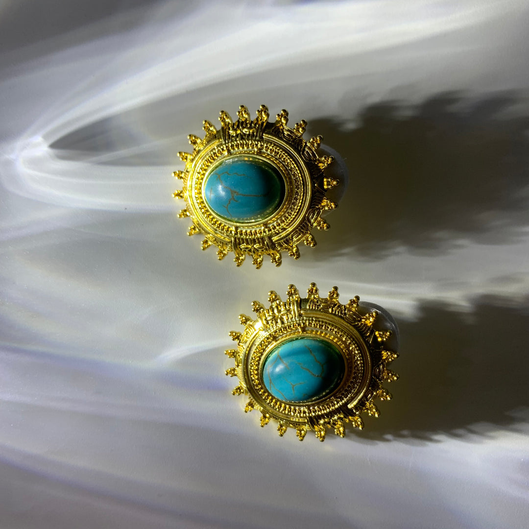 Turquoise Elliptical Earrings