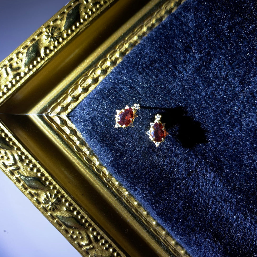 .925 Garnet Earrings